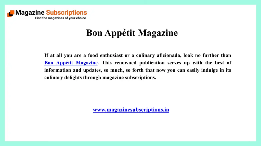 bon app tit magazine