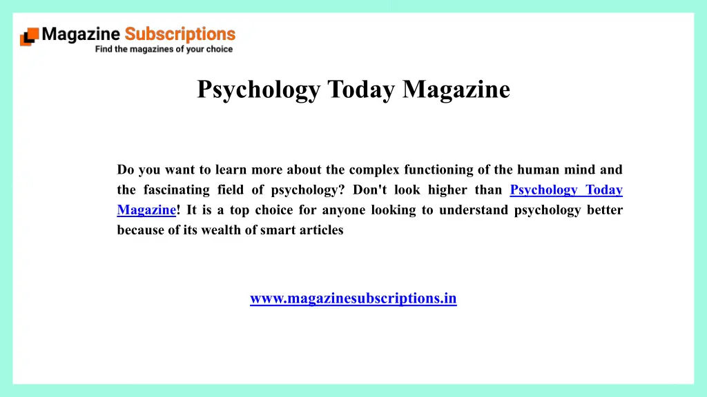 psychology today magazine