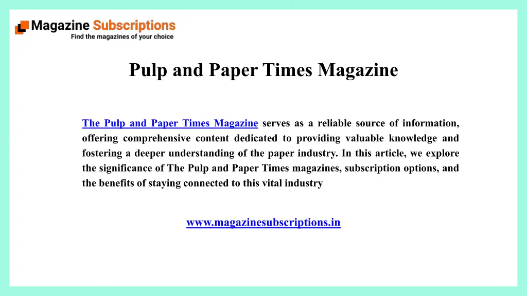 pulp and paper times magazine