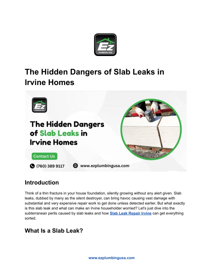 the hidden dangers of slab leaks in irvine homes