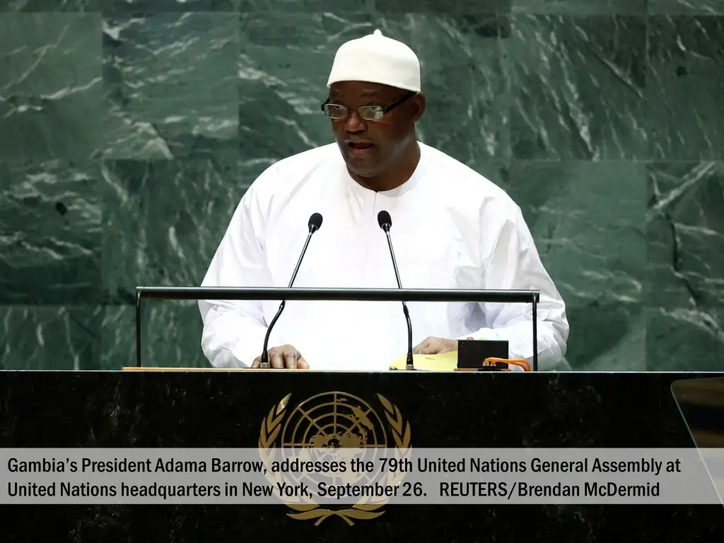 gambia s president adama barrow addresses