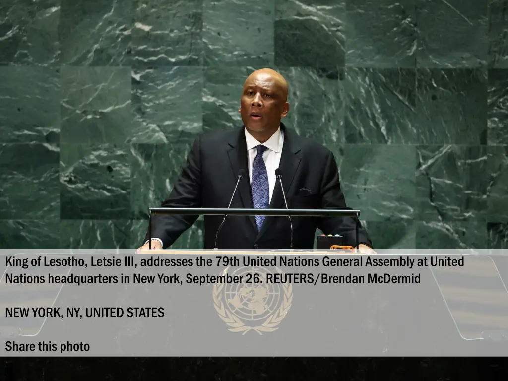 king of lesotho letsie iii addresses the 79th