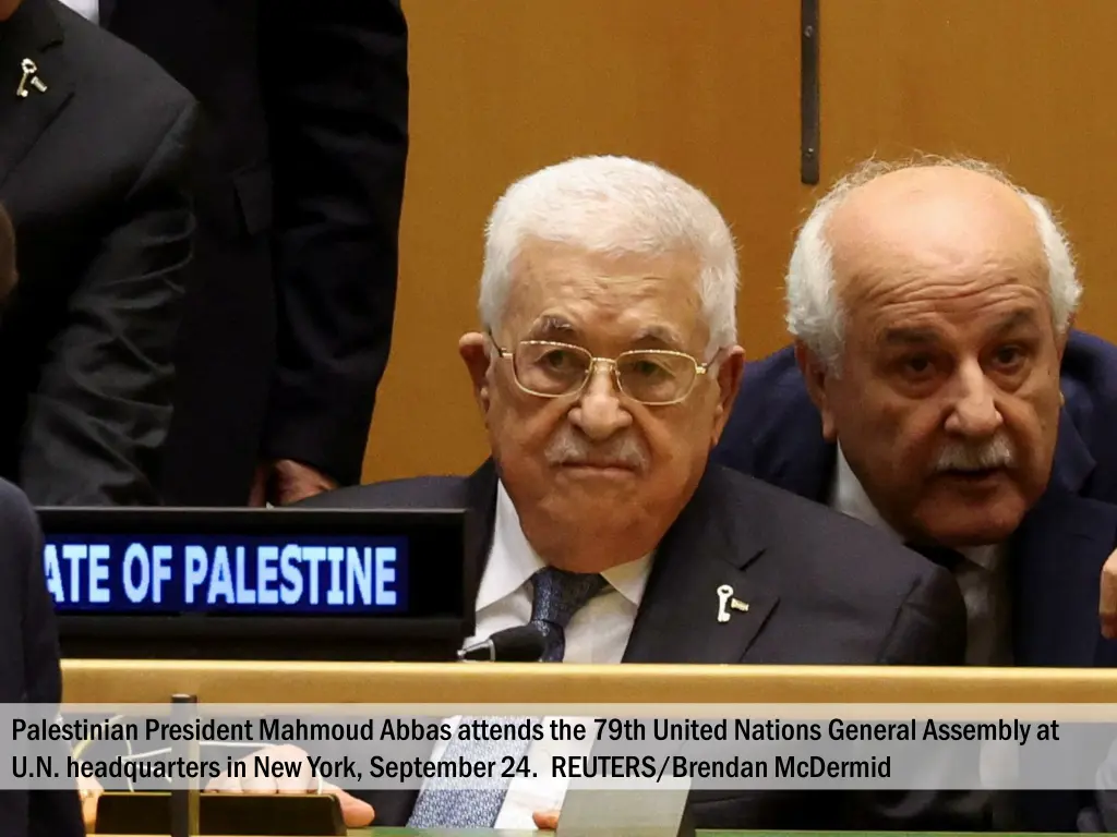 palestinian president mahmoud abbas attends