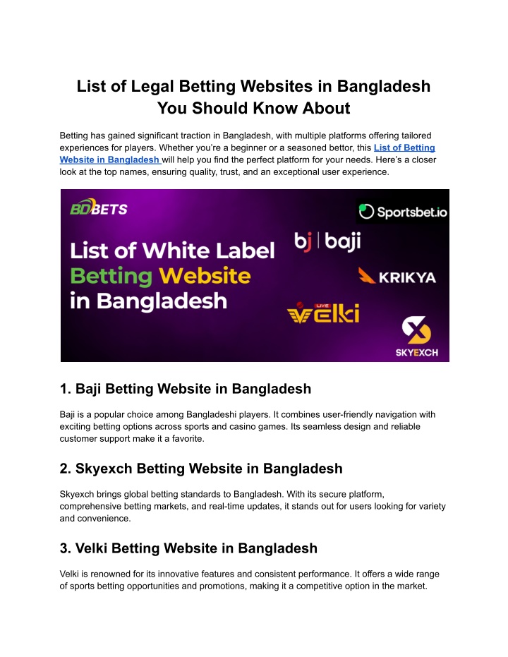 list of legal betting websites in bangladesh