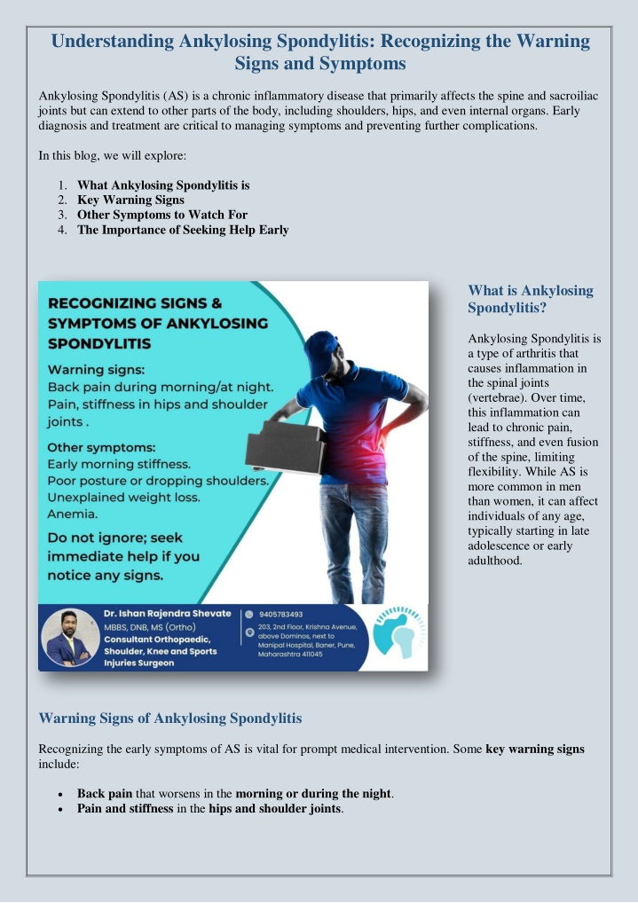 understanding ankylosing spondylitis recognizing