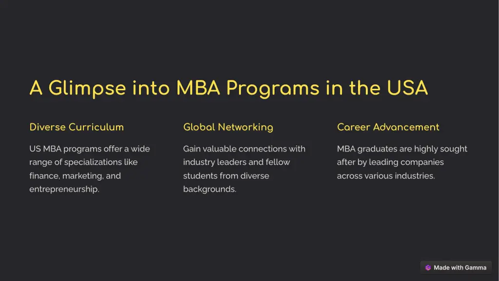 a glimpse into mba programs in the usa