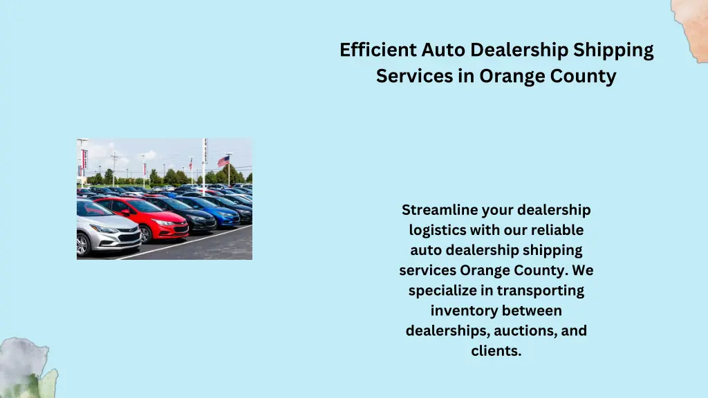 efficient auto dealership shipping services