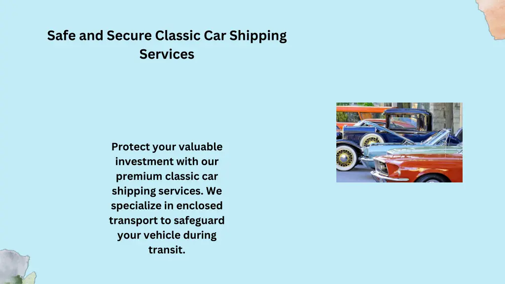 safe and secure classic car shipping services