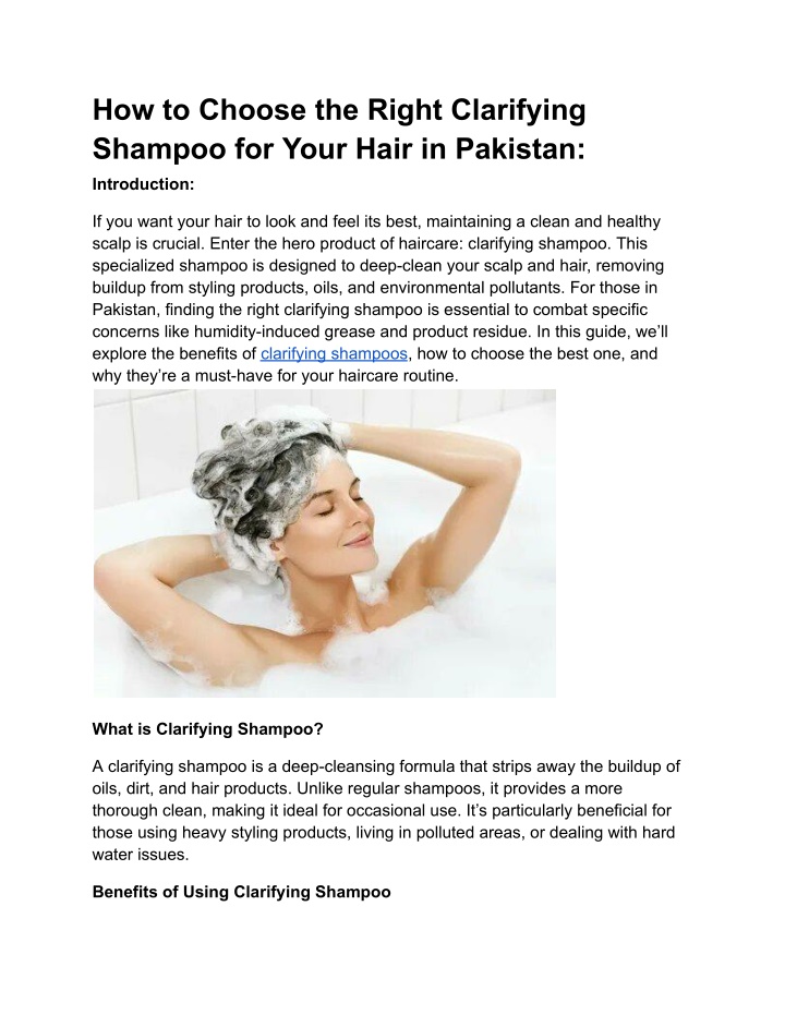 how to choose the right clarifying shampoo