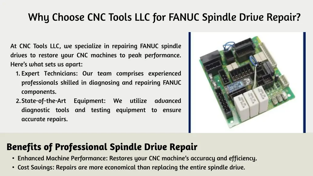 why choose cnc tools llc for fanuc spindle drive