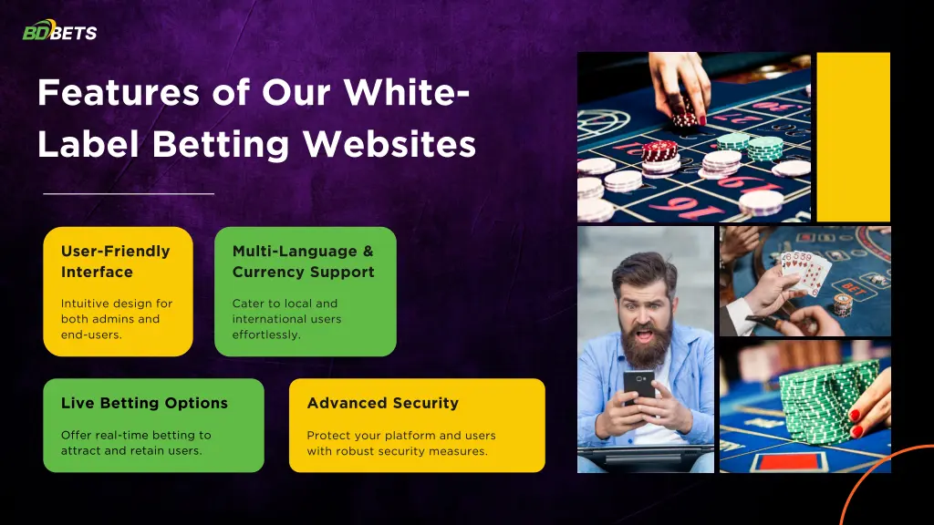 features of our white label betting websites