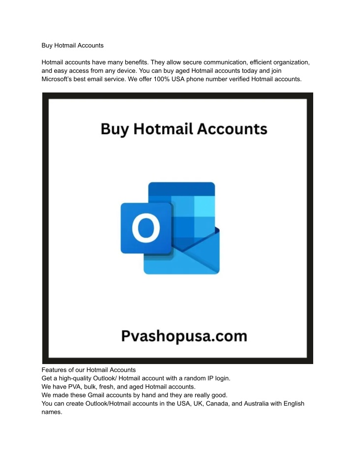 buy hotmail accounts