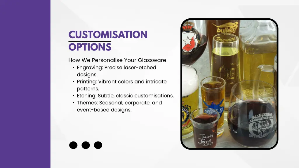 customisation options how we personalise your