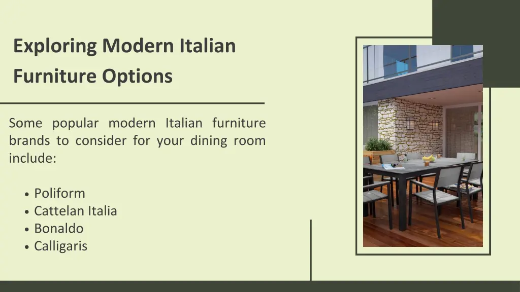 exploring modern italian furniture options