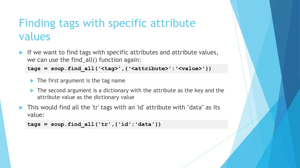 finding tags with specific attribute values