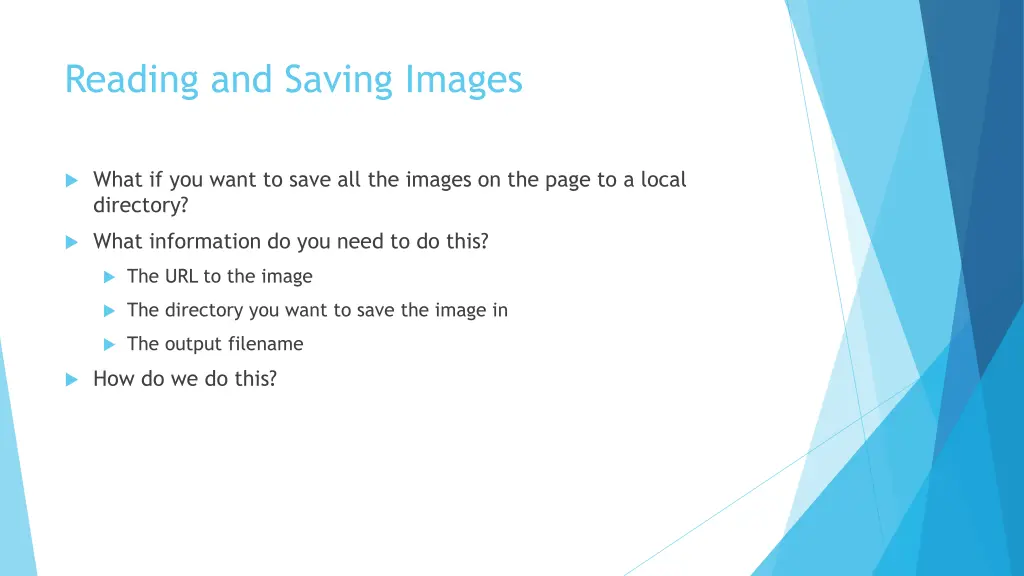 reading and saving images