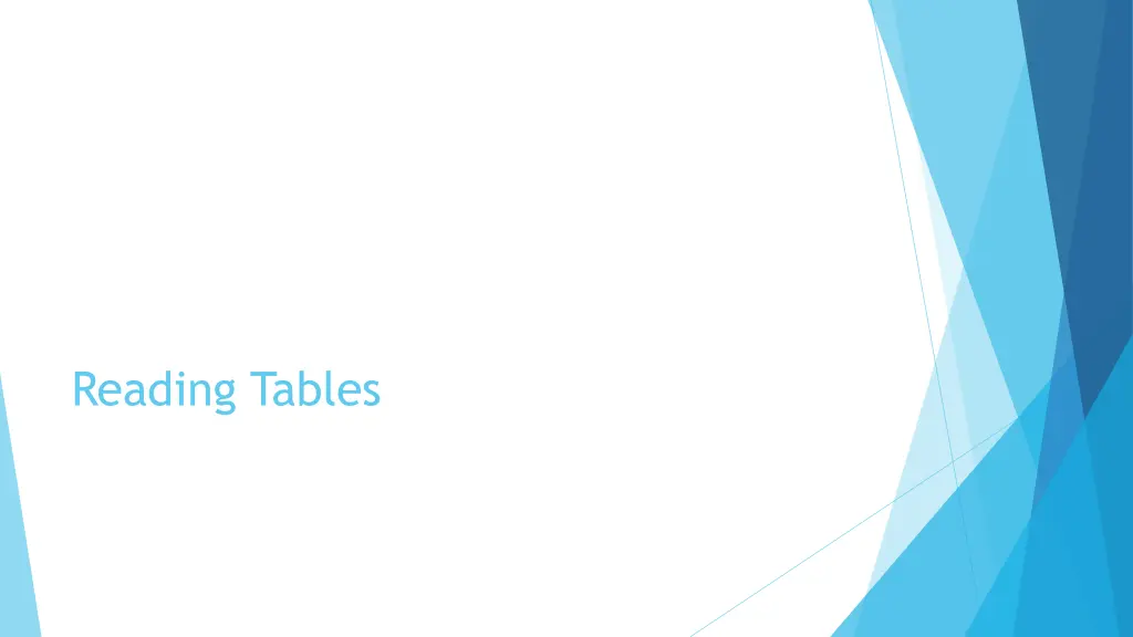 reading tables