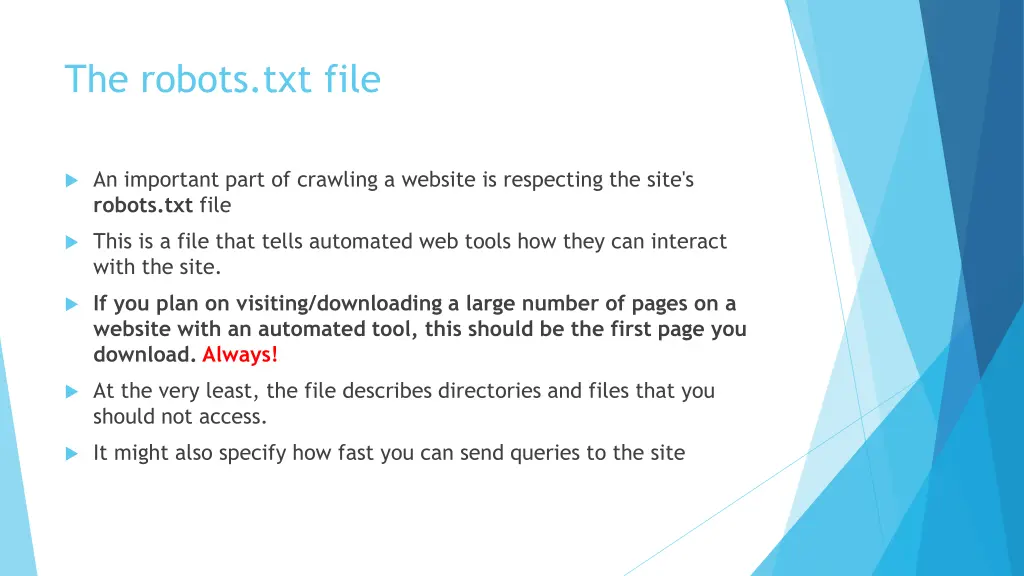 the robots txt file