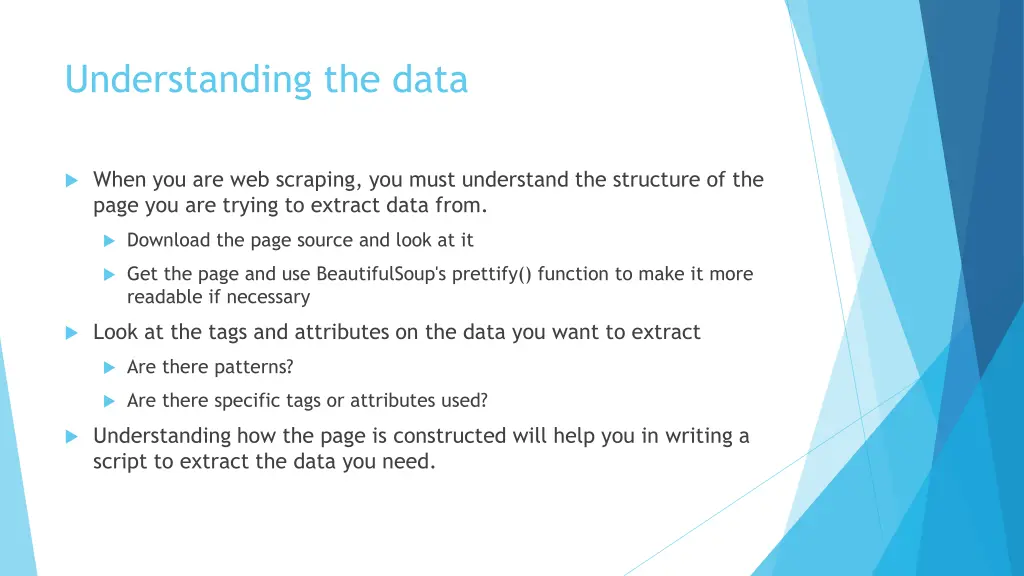 understanding the data