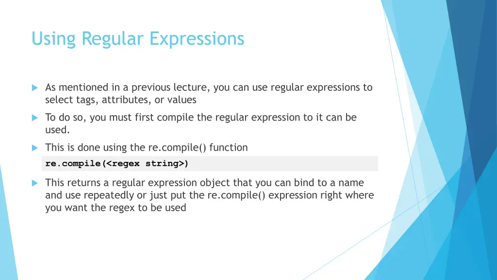 using regular expressions