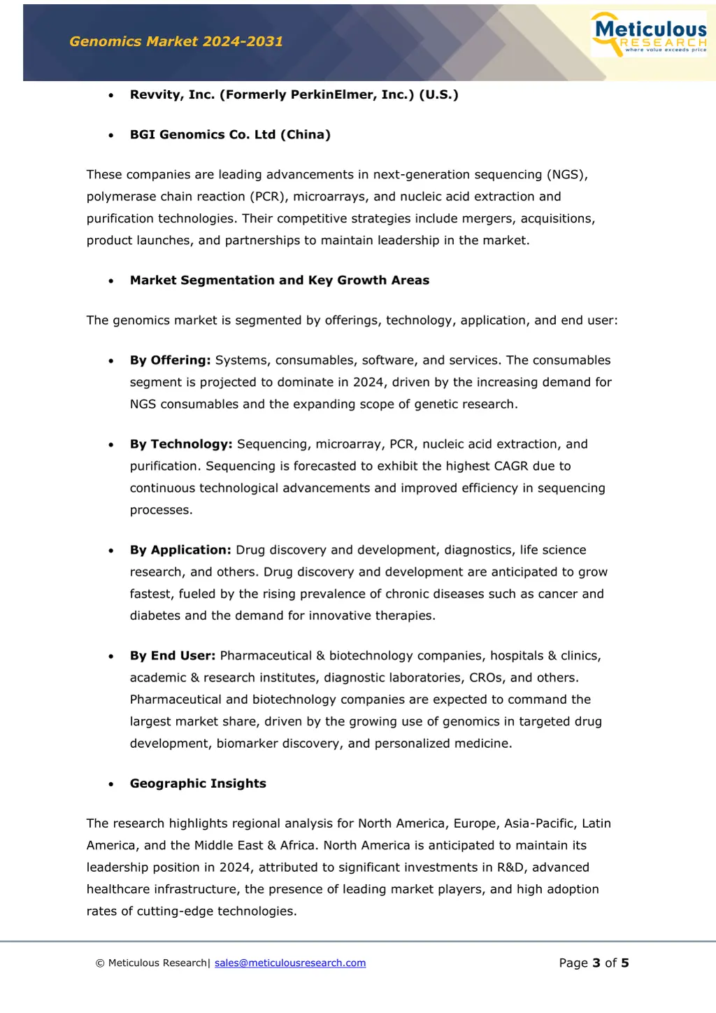 genomics market 2024 2031 2