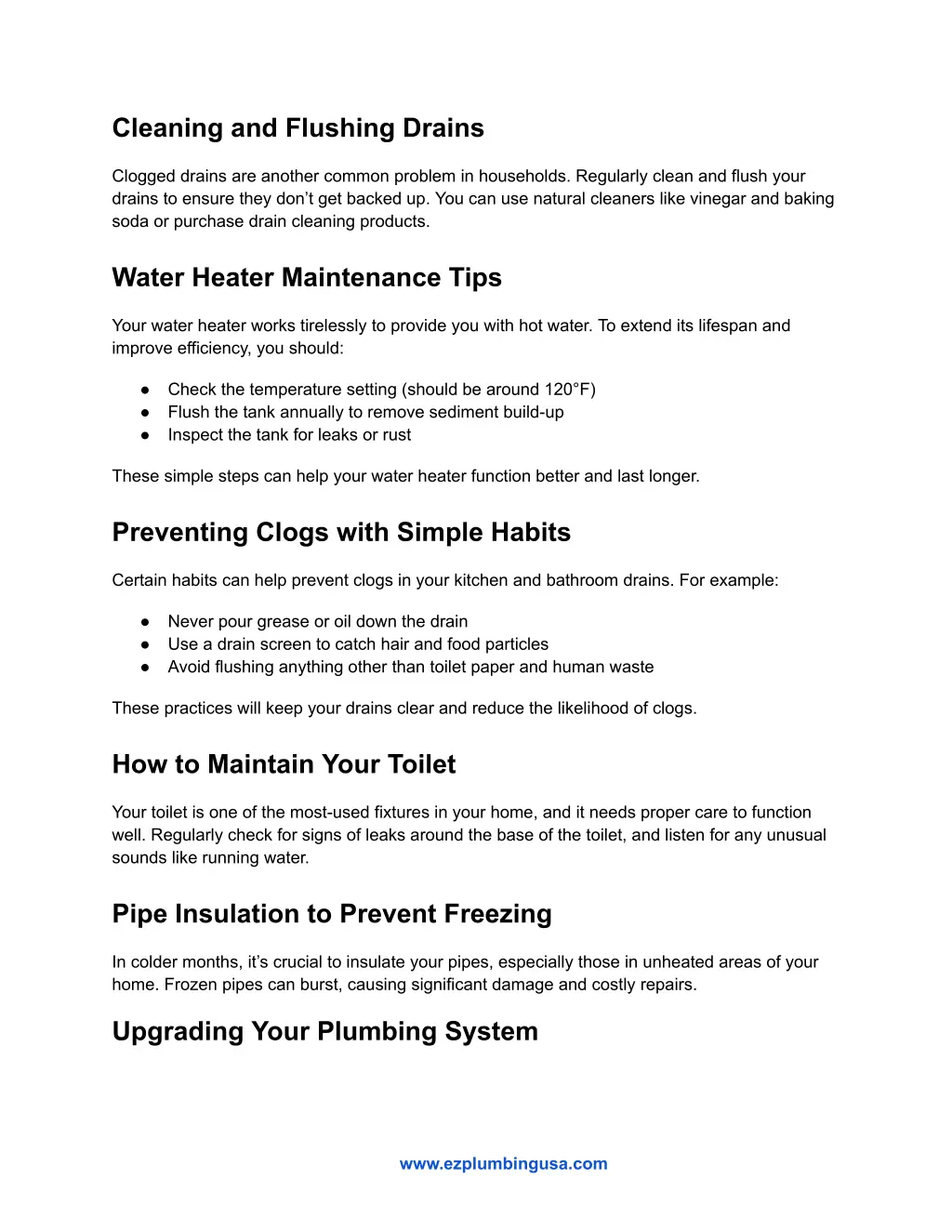 cleaning and flushing drains