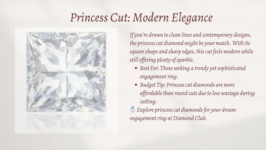 princess cut modern elegance