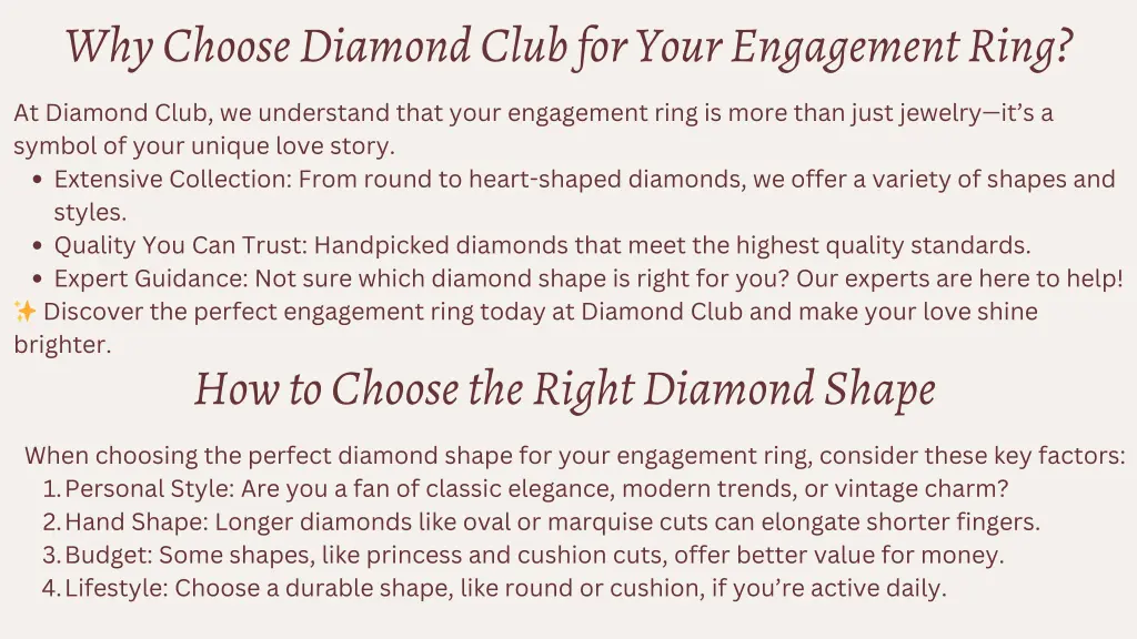 why choose diamond club for your engagement ring