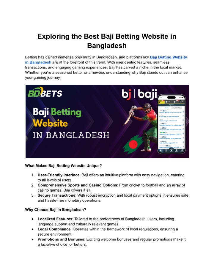 exploring the best baji betting website