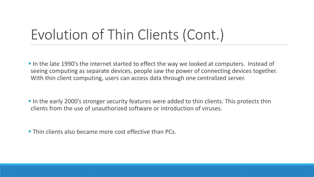 evolution of thin clients cont