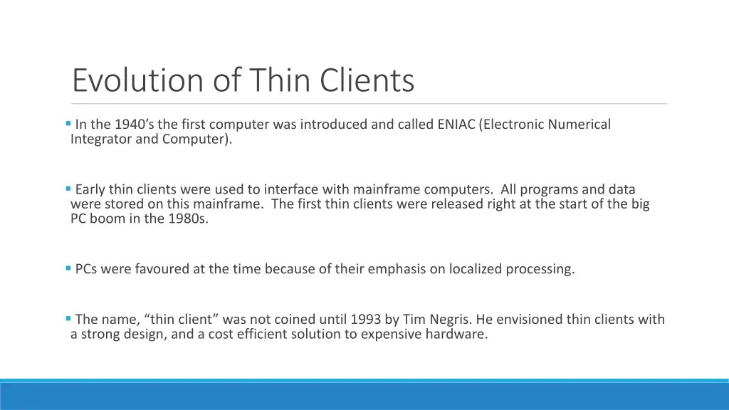 evolution of thin clients