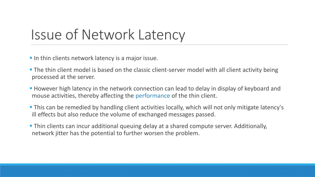 issue of network latency