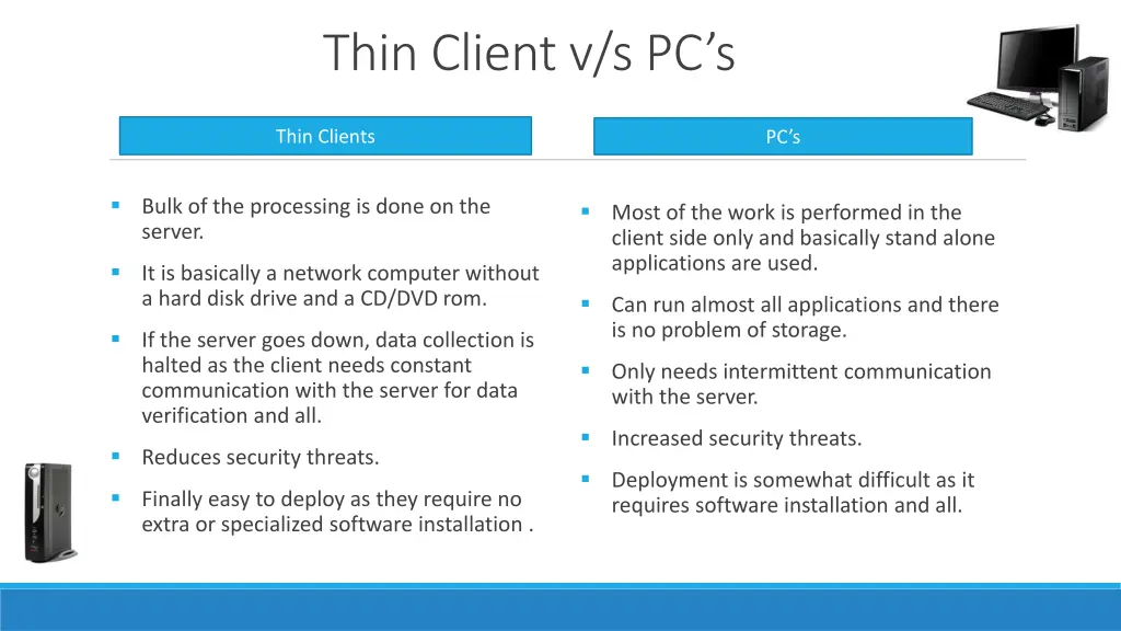 thin client v s pc s