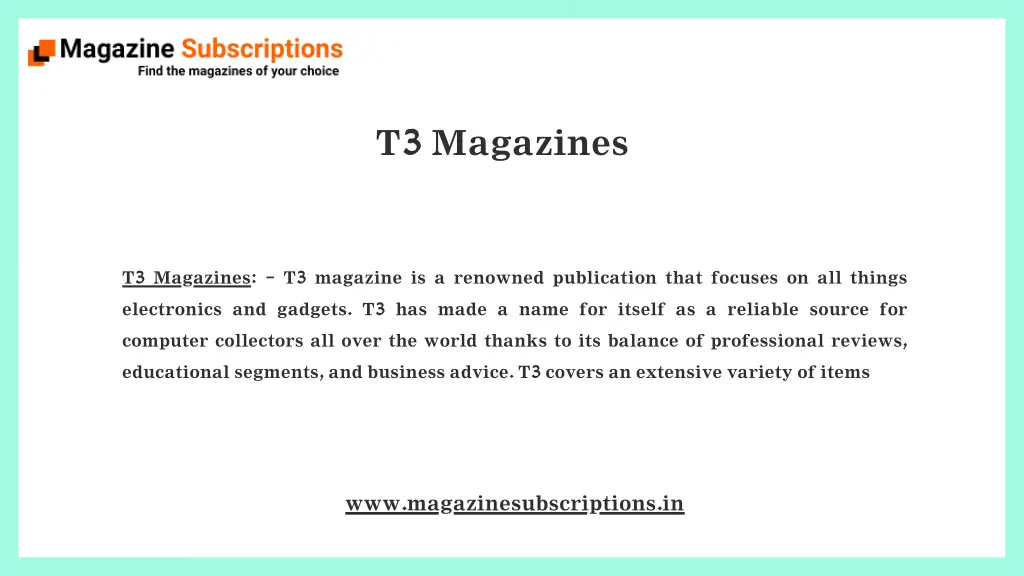 t3 magazines