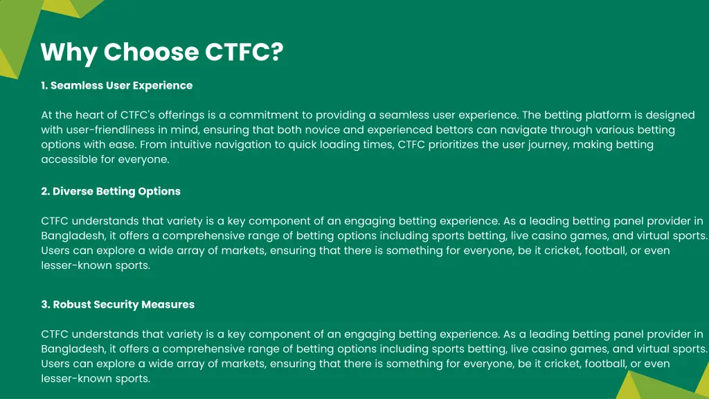 why choose ctfc