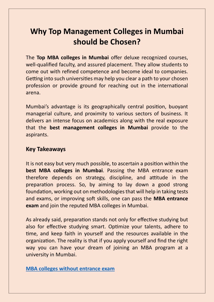 why top management colleges in mumbai should