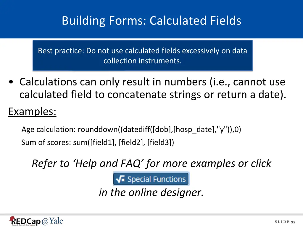 building forms calculated fields