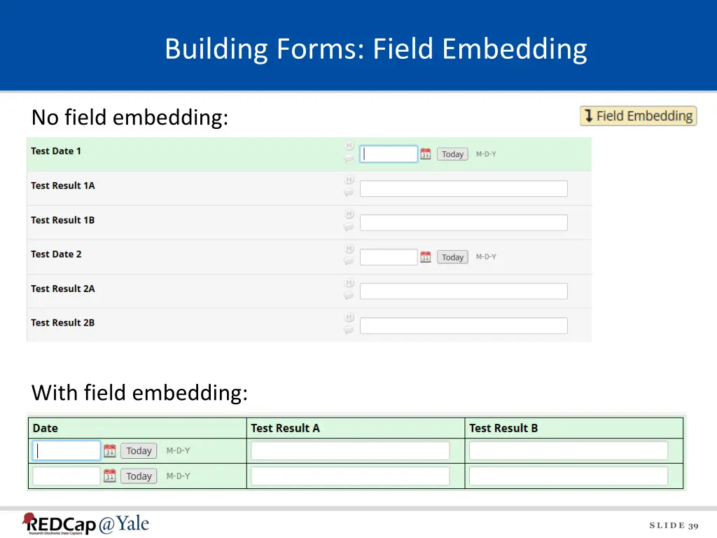 building forms field embedding