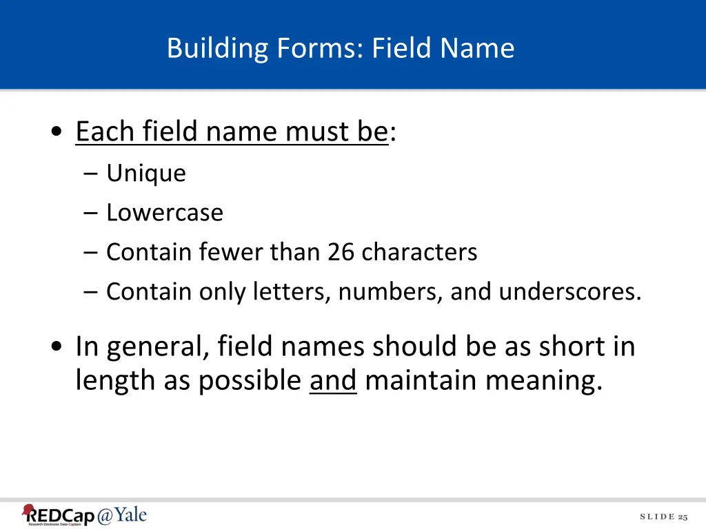 building forms field name
