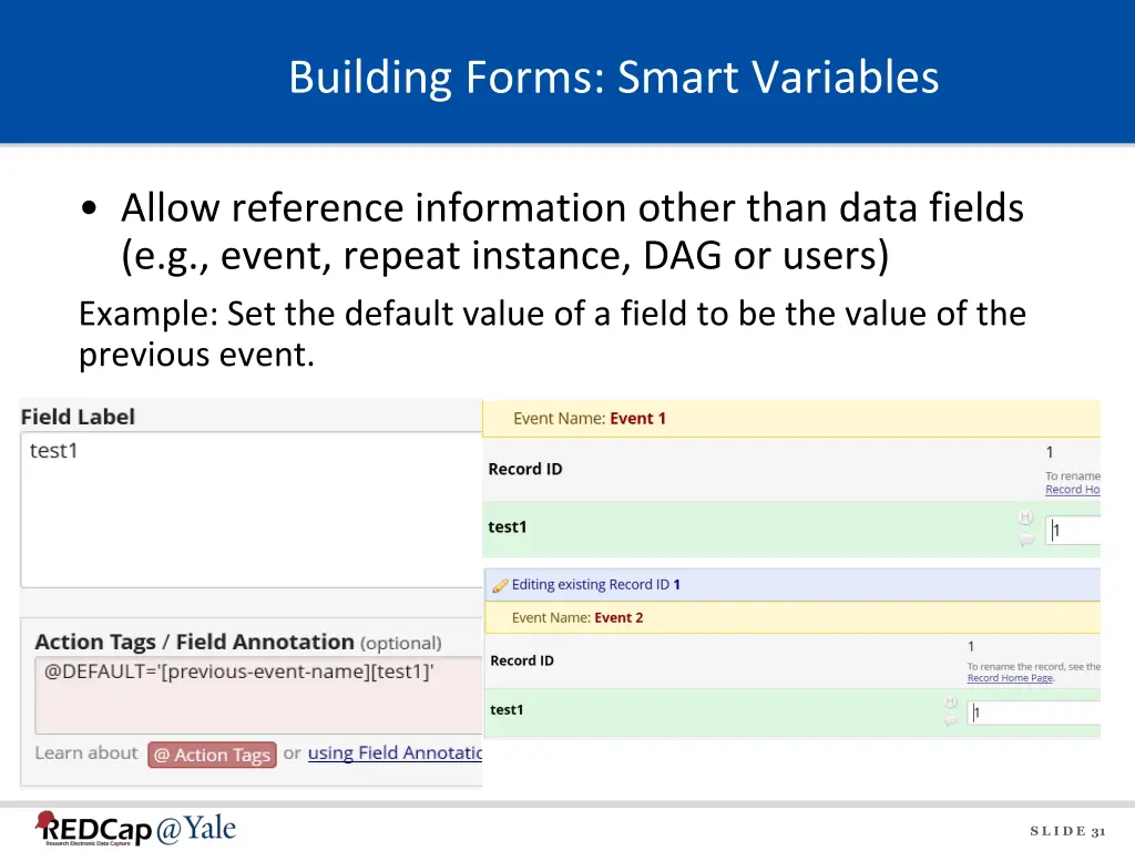 building forms smart variables