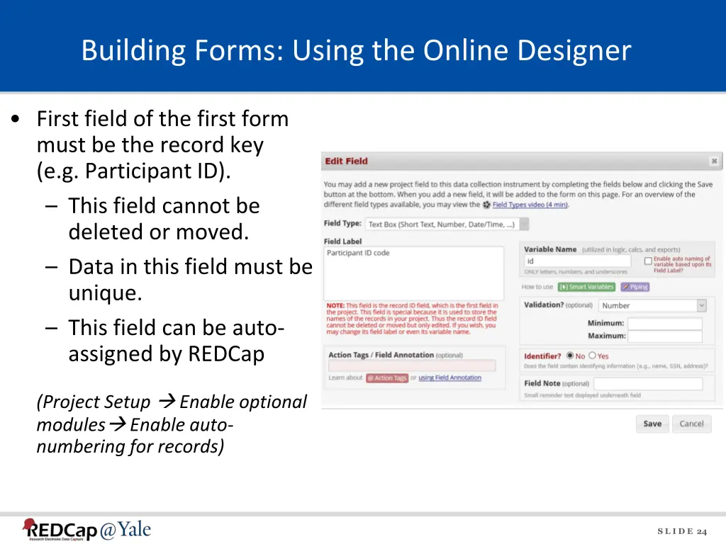 building forms using the online designer