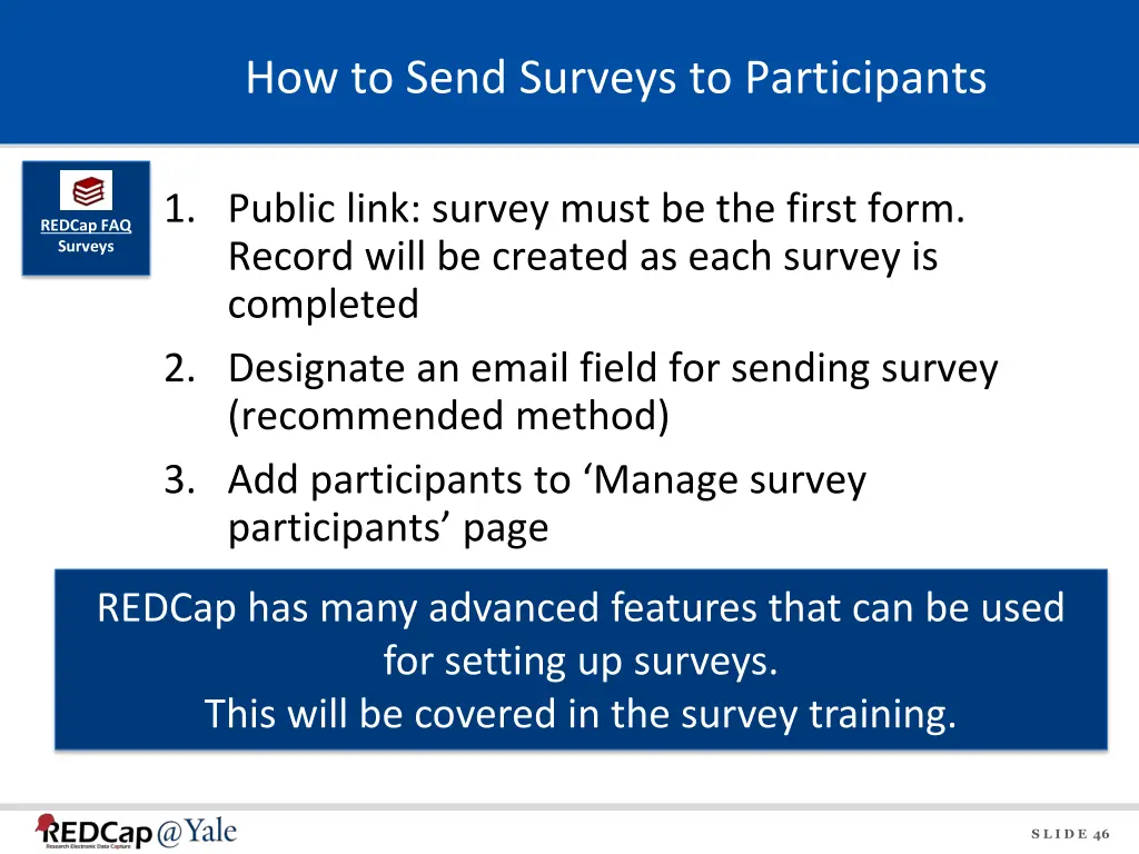 how to send surveys to participants