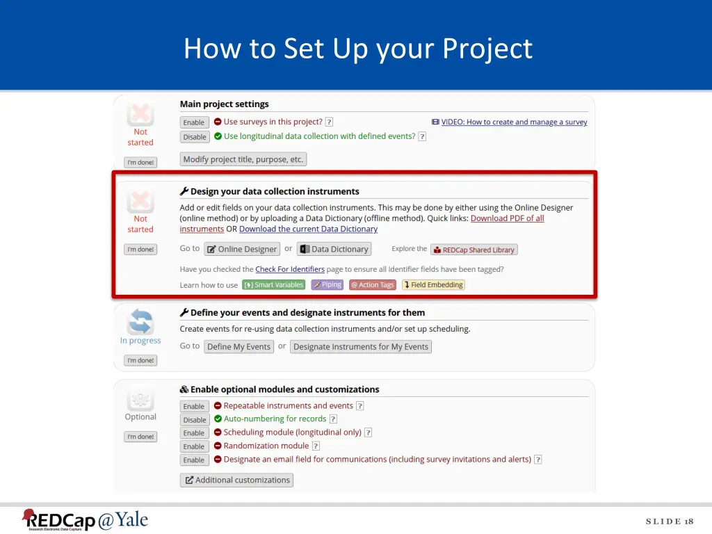 how to set up your project 1