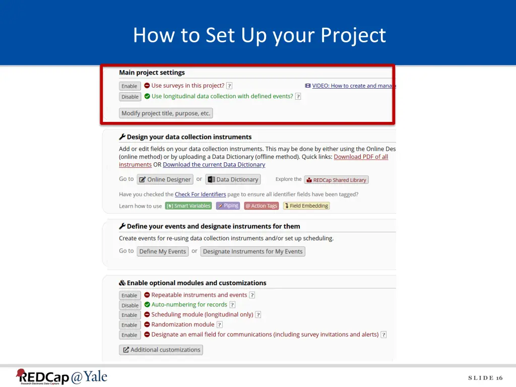 how to set up your project