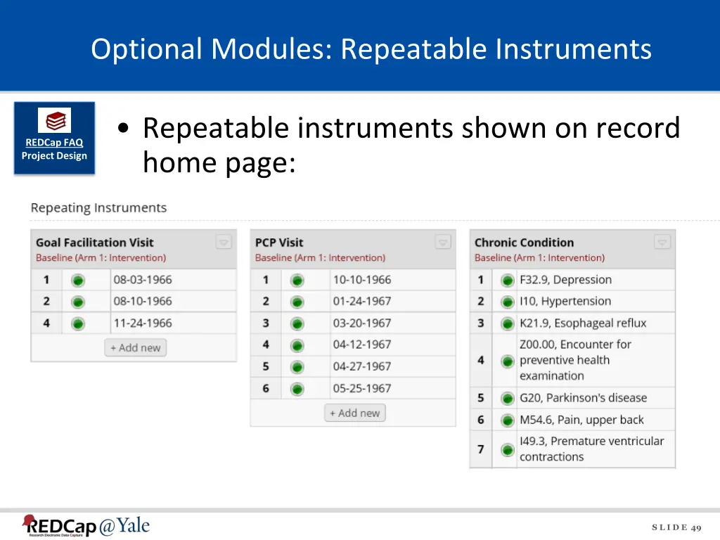 optional modules repeatable instruments 1