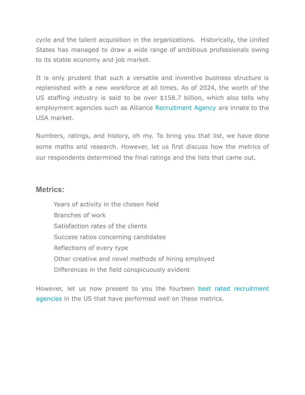 cycle and the talent acquisition