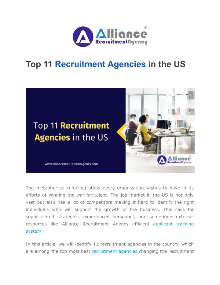 top 11 recruitment agencies in the us