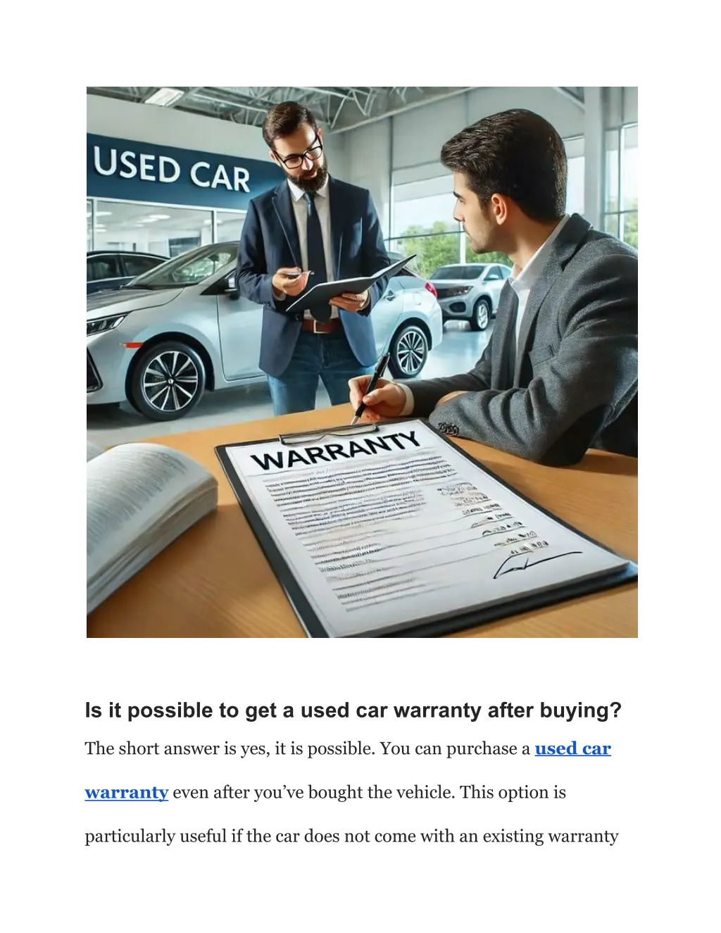 is it possible to get a used car warranty after