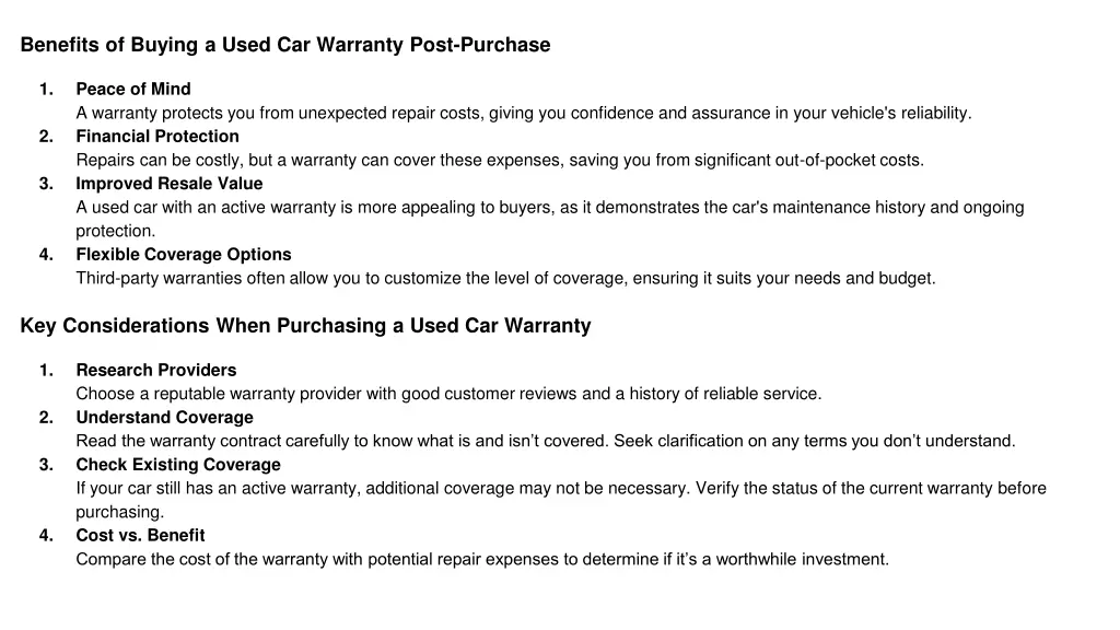 benefits of buying a used car warranty post