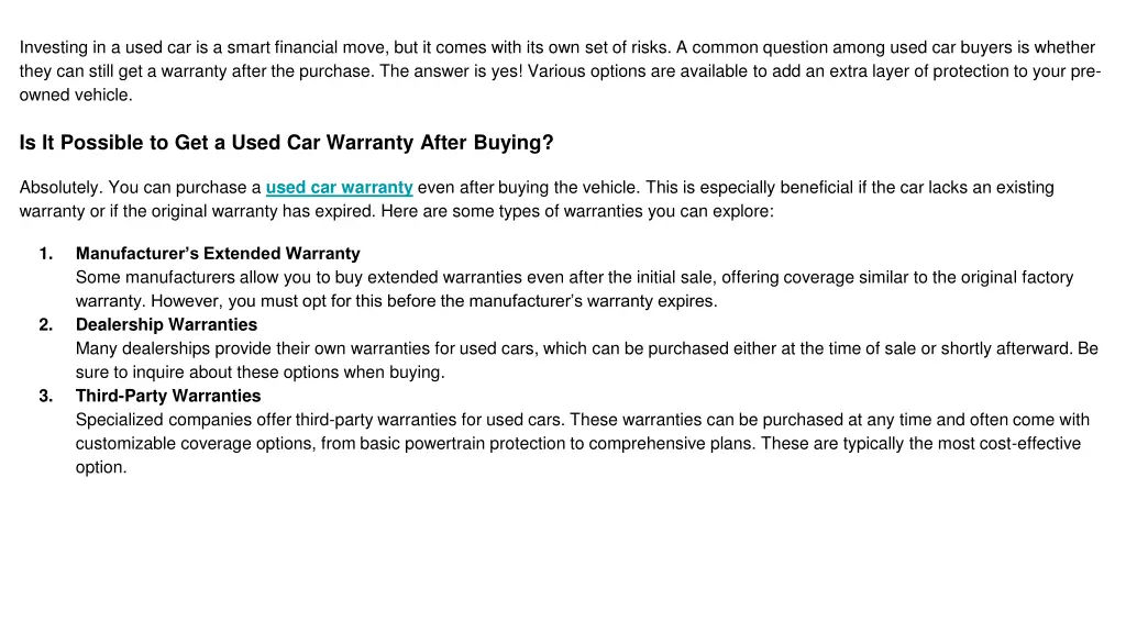 investing in a used car is a smart financial move